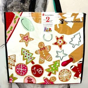 Gingerbread and holiday dogs reusable bags